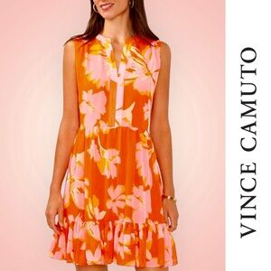 Vince Camuto Vibrant Floral Baby Doll Dress, Size M,‎ MSRP $110